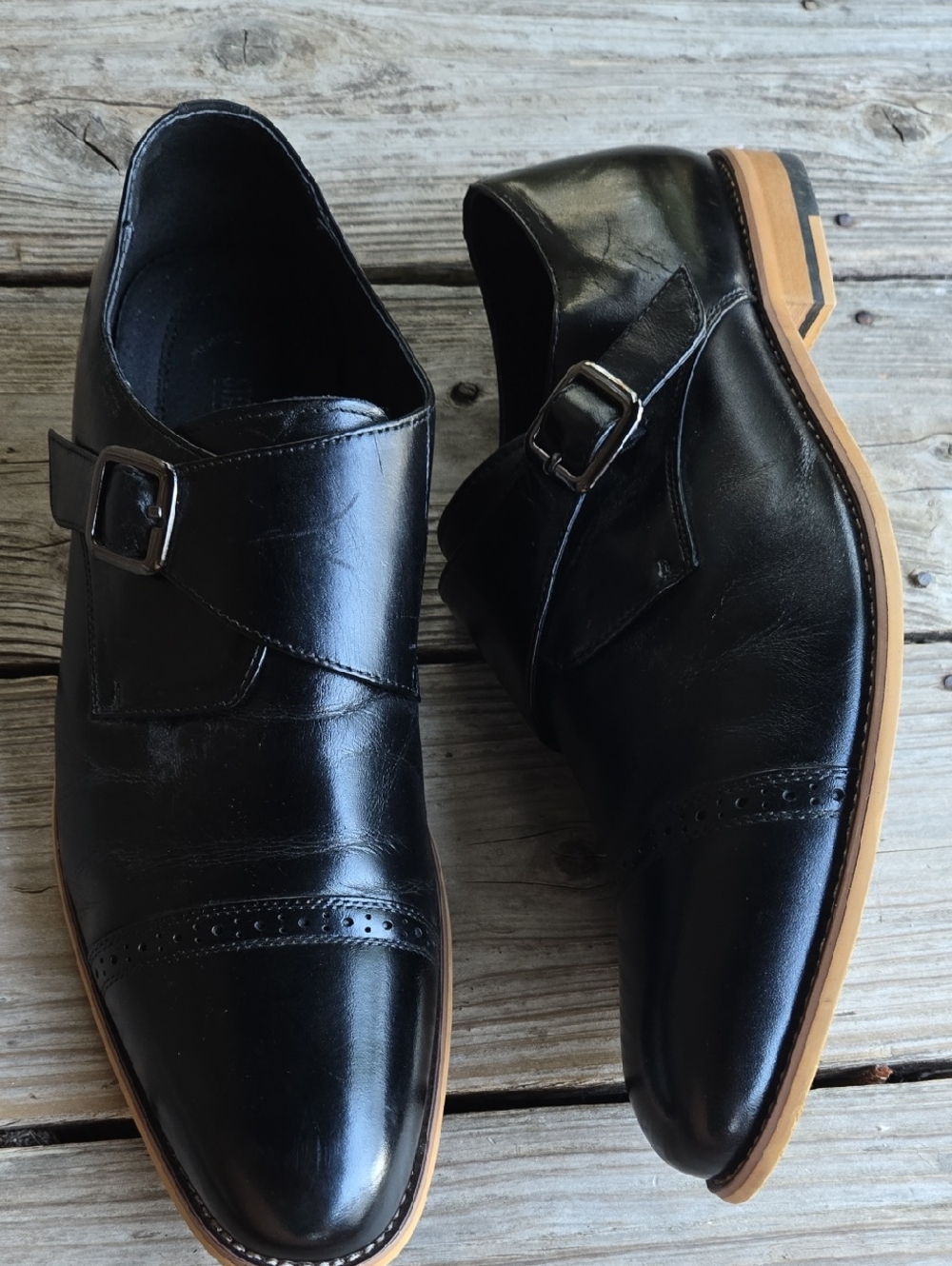 Stacy Adams Black Monk Strap Shoe Size 14W
